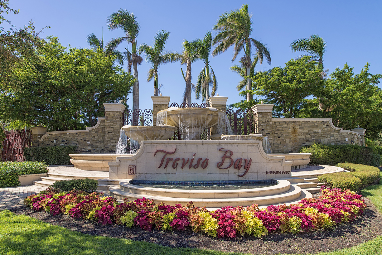 Treviso Bay Community Sign in Naples, Florida