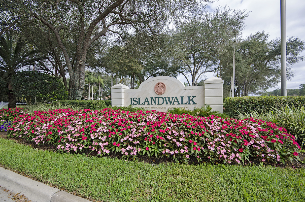 Island Walk Community Sign in Naples, Florida